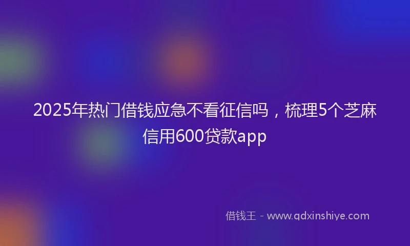 2025年热门借钱应急不看征信吗，梳理5个芝麻信用600贷款app