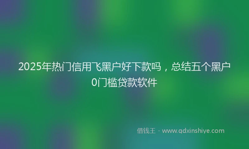 2025年热门信用飞黑户好下款吗，总结五个黑户0门槛贷款软件