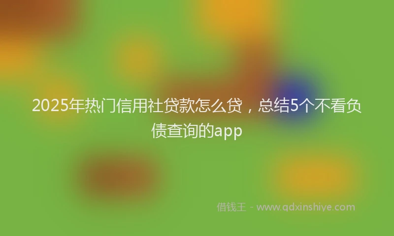 2025年热门信用社贷款怎么贷，总结5个不看负债查询的app