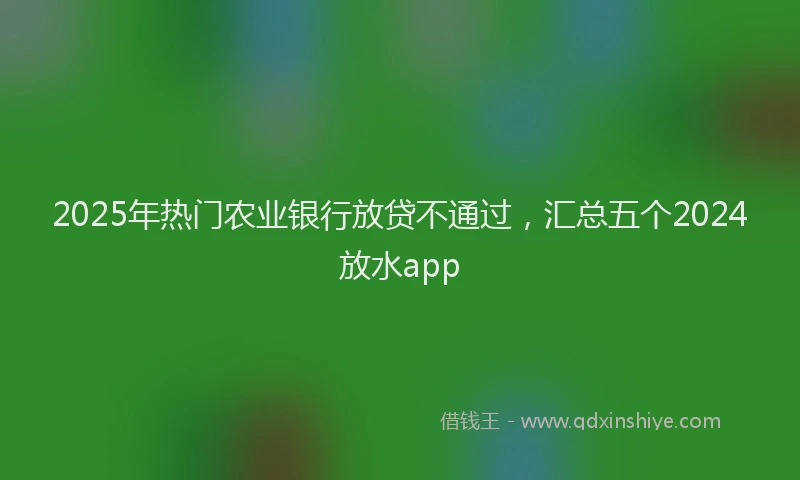 2025年热门农业银行放贷不通过，汇总五个2024放水app