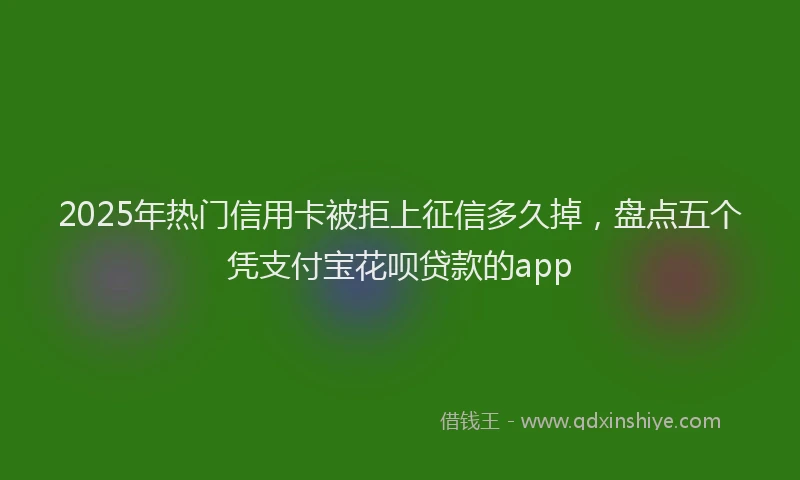 2025年热门信用卡被拒上征信多久掉，盘点五个凭支付宝花呗贷款的app