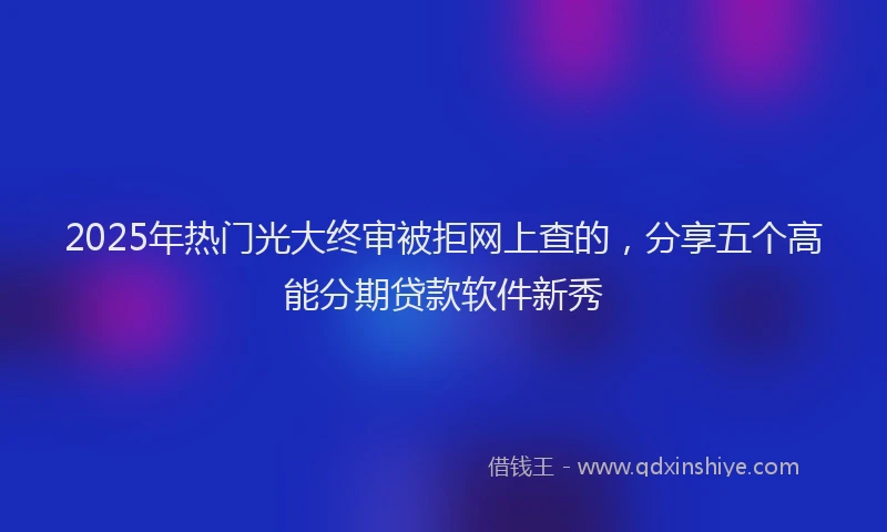 2025年热门光大终审被拒网上查的，分享五个高能分期贷款软件新秀
