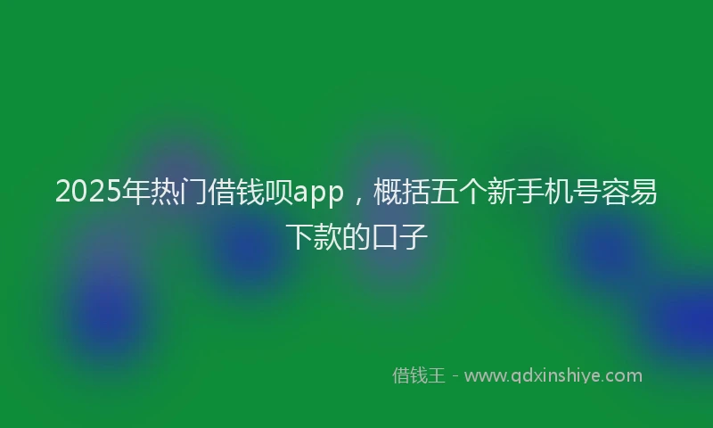 2025年热门借钱呗app，概括五个新手机号容易下款的口子