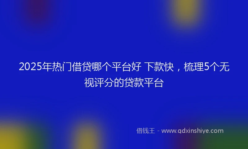 2025年热门借贷哪个平台好 下款快，梳理5个无视评分的贷款平台