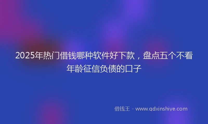 2025年热门借钱哪种软件好下款，盘点五个不看年龄征信负债的口子