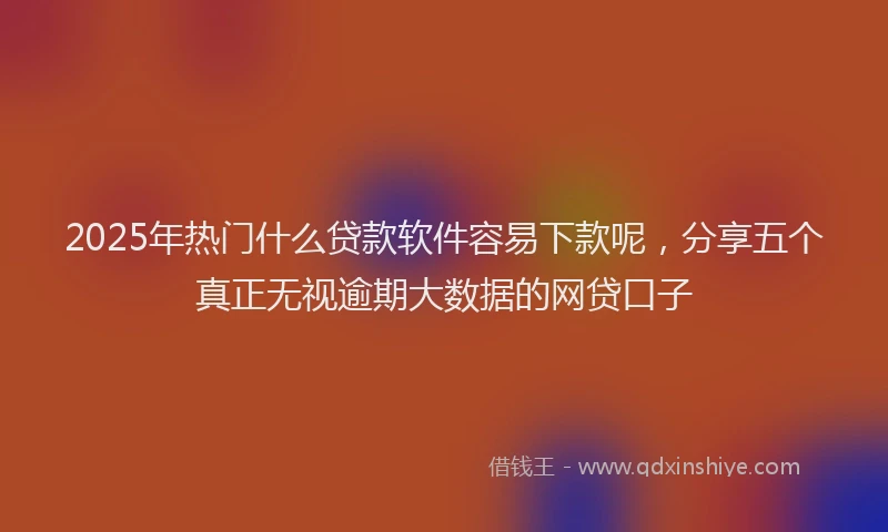 2025年热门什么贷款软件容易下款呢，分享五个真正无视逾期大数据的网贷口子