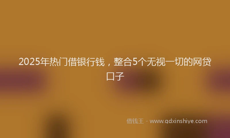 2025年热门借银行钱，整合5个无视一切的网贷口子