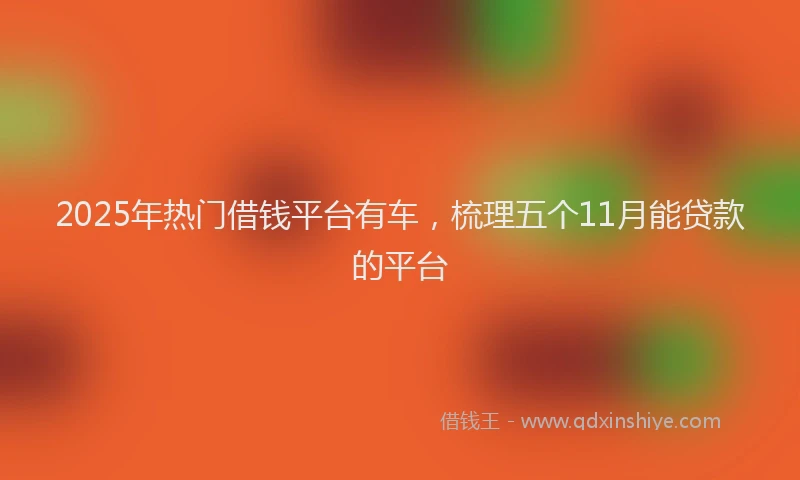 2025年热门借钱平台有车，梳理五个11月能贷款的平台