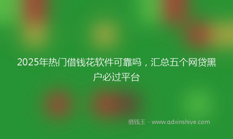 2025年热门借钱花软件可靠吗，汇总五个网贷黑户必过平台