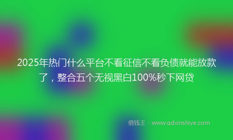 2025年热门什么平台不看征信不看负债就能放款了，整合五个无视黑白100%秒下网贷