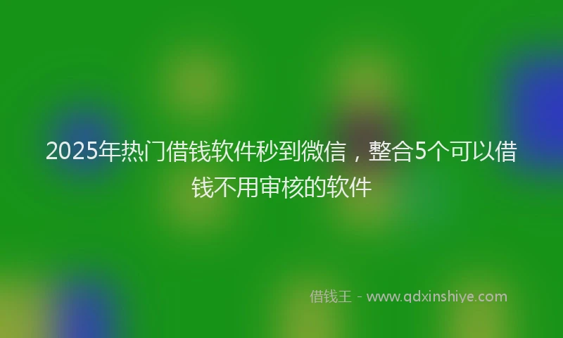 2025年热门借钱软件秒到微信，整合5个可以借钱不用审核的软件