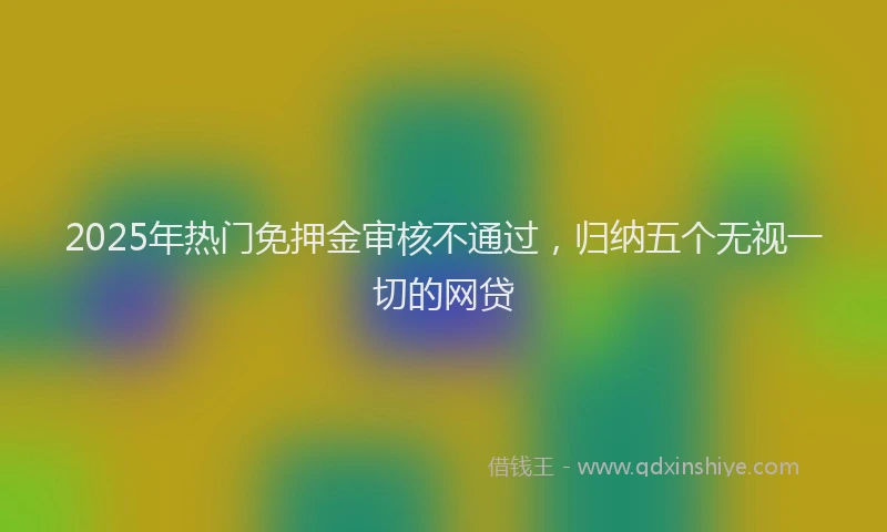 2025年热门免押金审核不通过，归纳五个无视一切的网贷