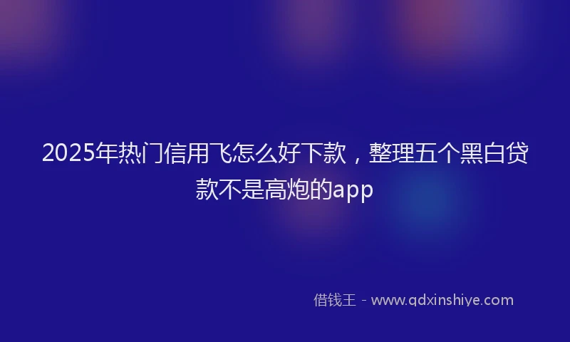 2025年热门信用飞怎么好下款，整理五个黑白贷款不是高炮的app