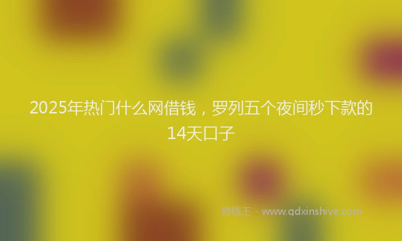 2025年热门什么网借钱，罗列五个夜间秒下款的14天口子
