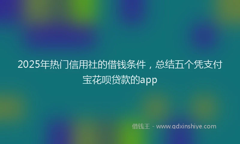 2025年热门信用社的借钱条件，总结五个凭支付宝花呗贷款的app