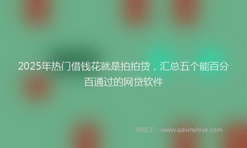 2025年热门借钱花就是拍拍贷，汇总五个能百分百通过的网贷软件