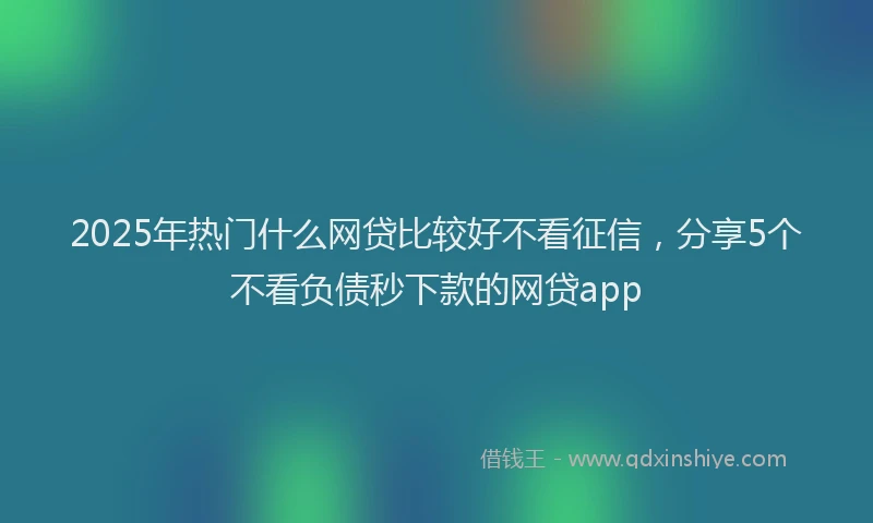 2025年热门什么网贷比较好不看征信，分享5个不看负债秒下款的网贷app
