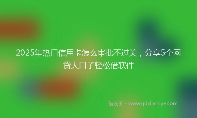 2025年热门信用卡怎么审批不过关，分享5个网贷大口子轻松借软件