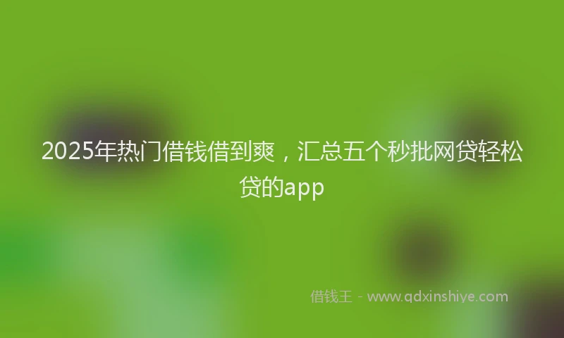 2025年热门借钱借到爽，汇总五个秒批网贷轻松贷的app