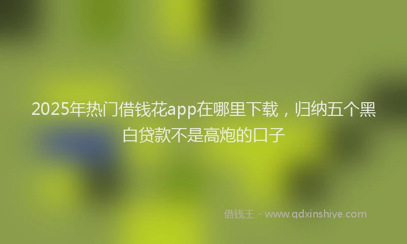 2025年热门借钱花app在哪里下载，归纳五个黑白贷款不是高炮的口子