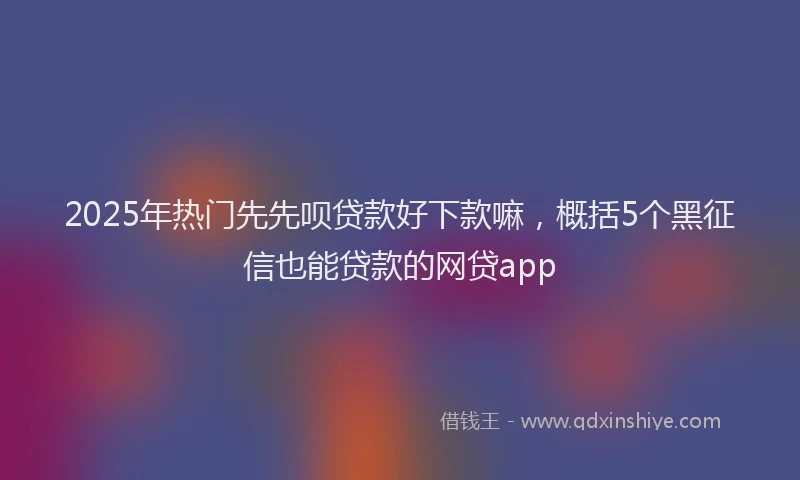 2025年热门先先呗贷款好下款嘛，概括5个黑征信也能贷款的网贷app
