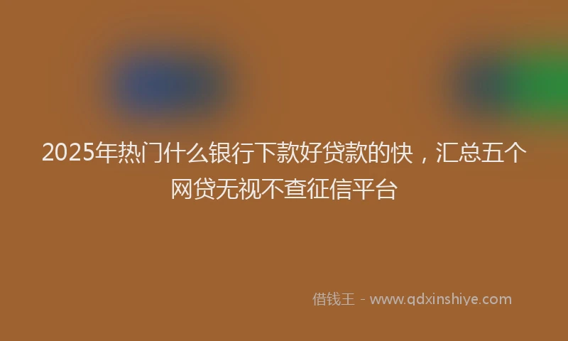 2025年热门什么银行下款好贷款的快，汇总五个网贷无视不查征信平台