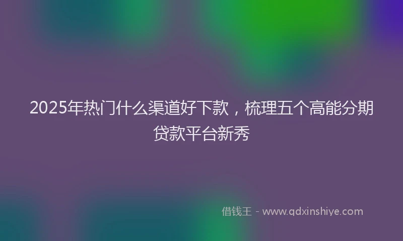 2025年热门什么渠道好下款，梳理五个高能分期贷款平台新秀