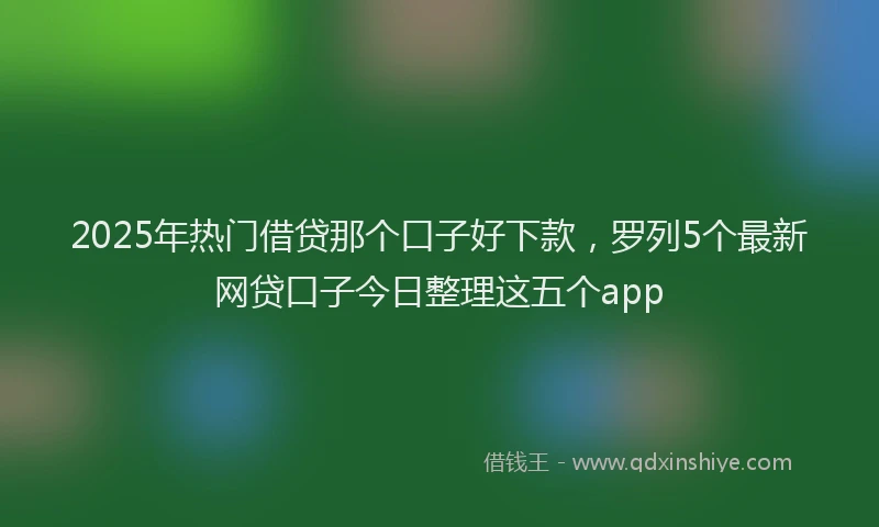 2025年热门借贷那个口子好下款，罗列5个最新网贷口子今日整理这五个app