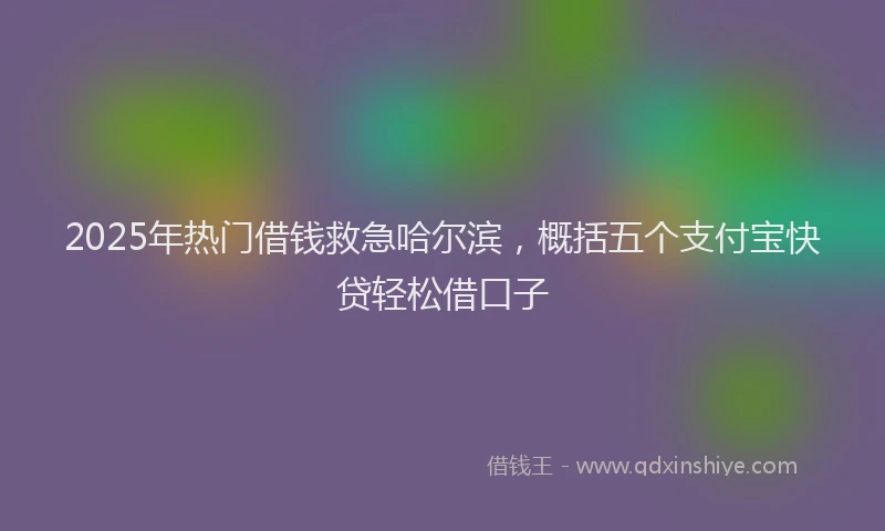 2025年热门借钱救急哈尔滨，概括五个支付宝快贷轻松借口子
