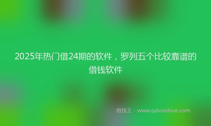 2025年热门借24期的软件，罗列五个比较靠谱的借钱软件
