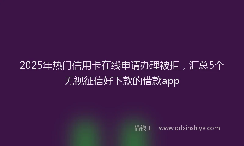 2025年热门信用卡在线申请办理被拒，汇总5个无视征信好下款的借款app