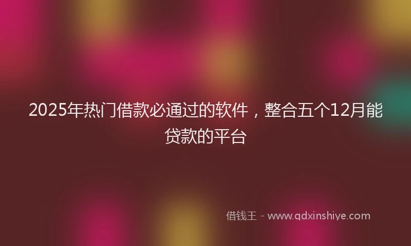 2025年热门借款必通过的软件，整合五个12月能贷款的平台