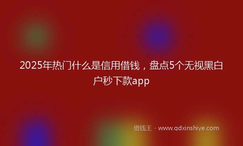 2025年热门什么是信用借钱，盘点5个无视黑白户秒下款app
