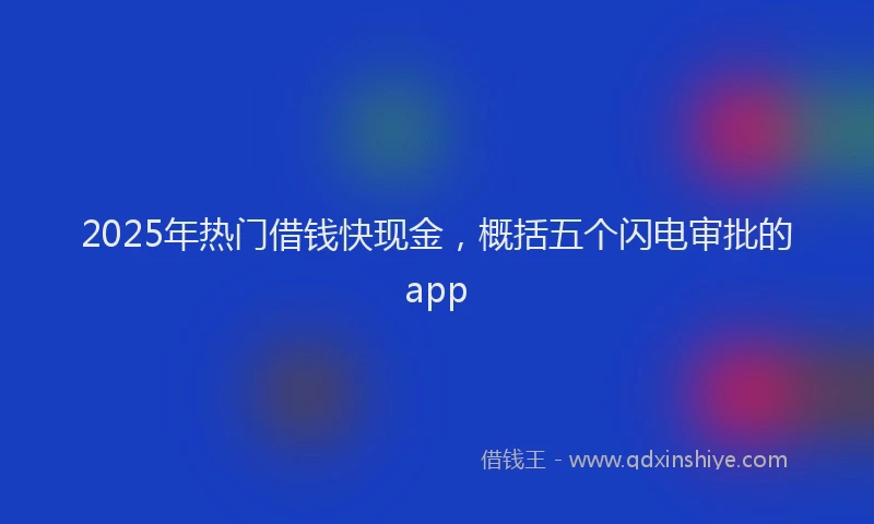 2025年热门借钱快现金，概括五个闪电审批的app