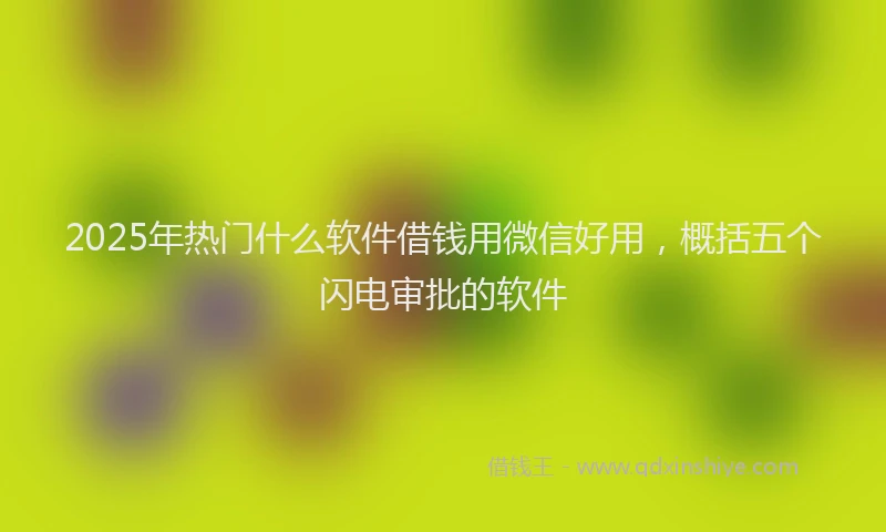 2025年热门什么软件借钱用微信好用，概括五个闪电审批的软件