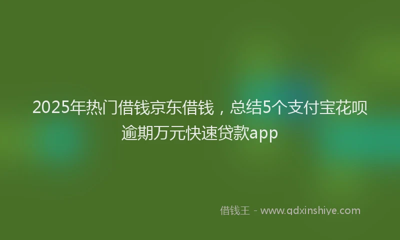2025年热门借钱京东借钱，总结5个支付宝花呗逾期万元快速贷款app