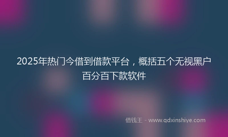 2025年热门今借到借款平台，概括五个无视黑户百分百下款软件