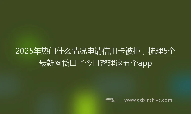2025年热门什么情况申请信用卡被拒，梳理5个最新网贷口子今日整理这五个app