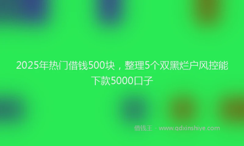 2025年热门借钱500块，整理5个双黑烂户风控能下款5000口子