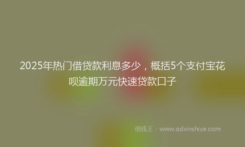 2025年热门借贷款利息多少，概括5个支付宝花呗逾期万元快速贷款口子