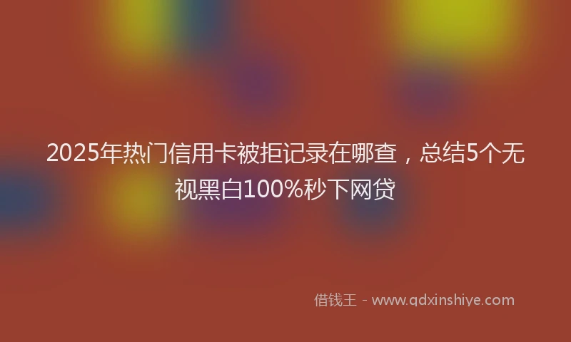 2025年热门信用卡被拒记录在哪查，总结5个无视黑白100%秒下网贷
