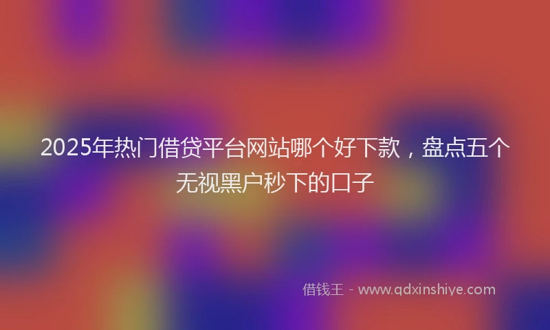 2025年热门借贷平台网站哪个好下款，盘点五个无视黑户秒下的口子