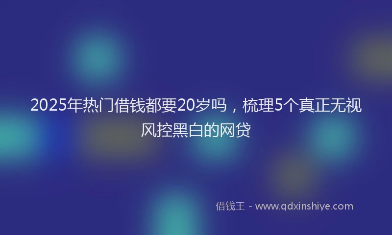 2025年热门借钱都要20岁吗，梳理5个真正无视风控黑白的网贷
