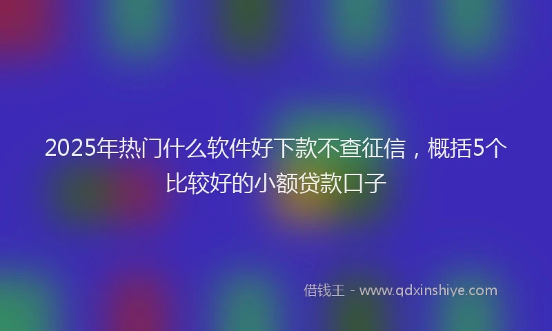 2025年热门什么软件好下款不查征信，概括5个比较好的小额贷款口子