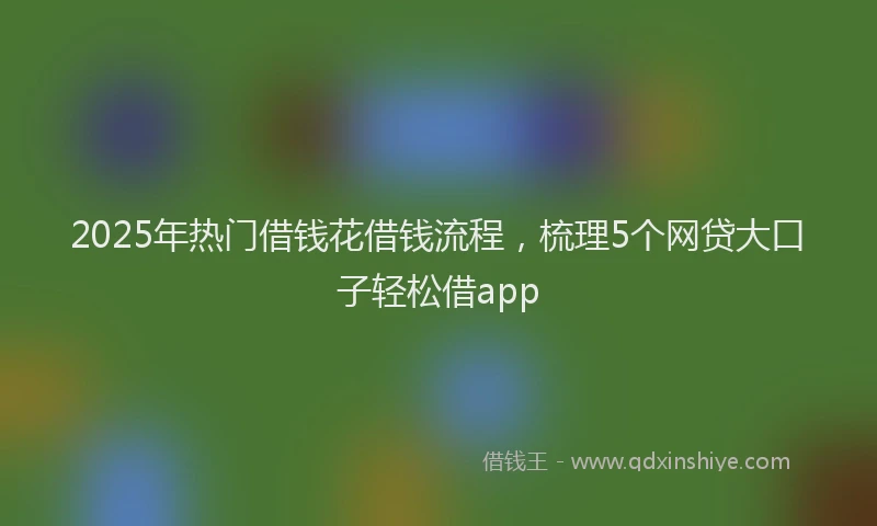 2025年热门借钱花借钱流程，梳理5个网贷大口子轻松借app