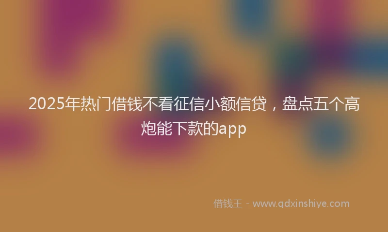 2025年热门借钱不看征信小额信贷，盘点五个高炮能下款的app