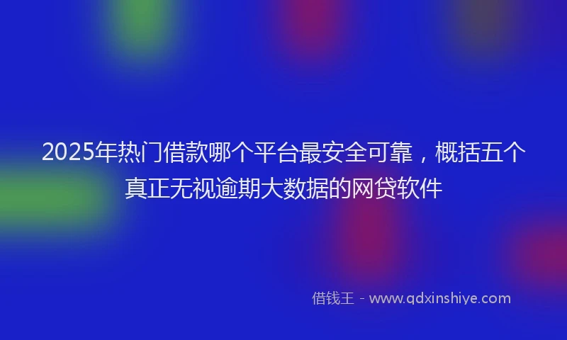 2025年热门借款哪个平台最安全可靠，概括五个真正无视逾期大数据的网贷软件
