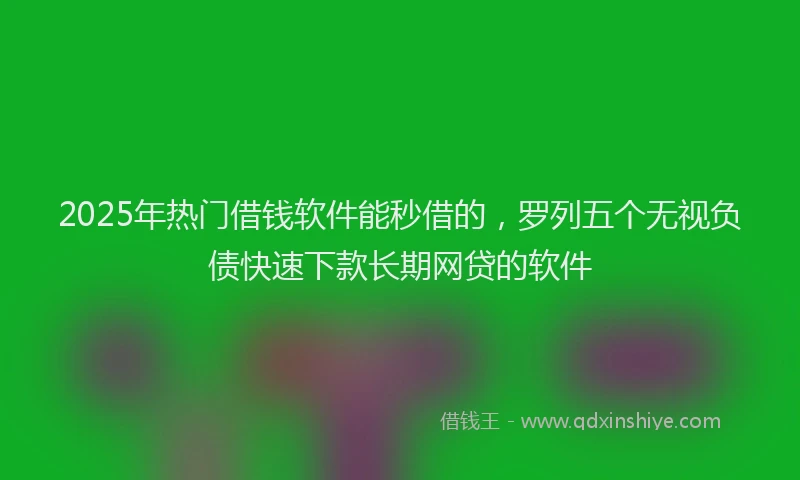 2025年热门借钱软件能秒借的，罗列五个无视负债快速下款长期网贷的软件
