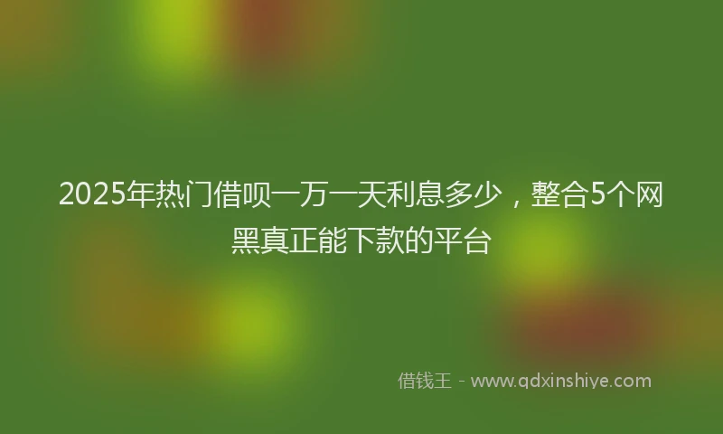 2025年热门借呗一万一天利息多少，整合5个网黑真正能下款的平台