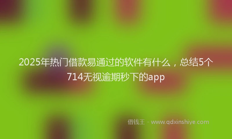 2025年热门借款易通过的软件有什么，总结5个714无视逾期秒下的app